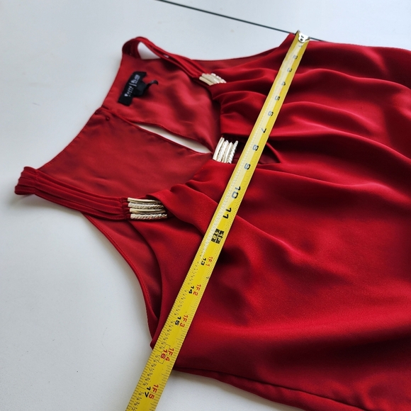 WHITE HOUSE BLACK MARKET WHBM Red Sleeveless Tank TOP Sleveless Blouse XXS - Picture 9 of 13